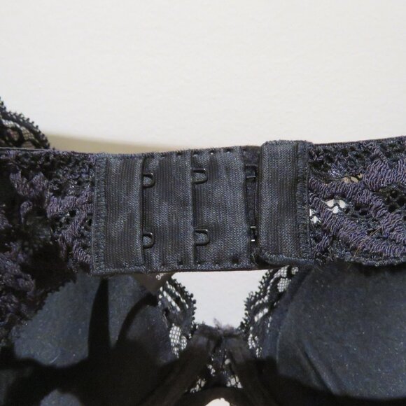 NATORI Feathers Plunge Lace T Shirt Bra in Black Mesh - Size 34D - Picture 6 of 11
